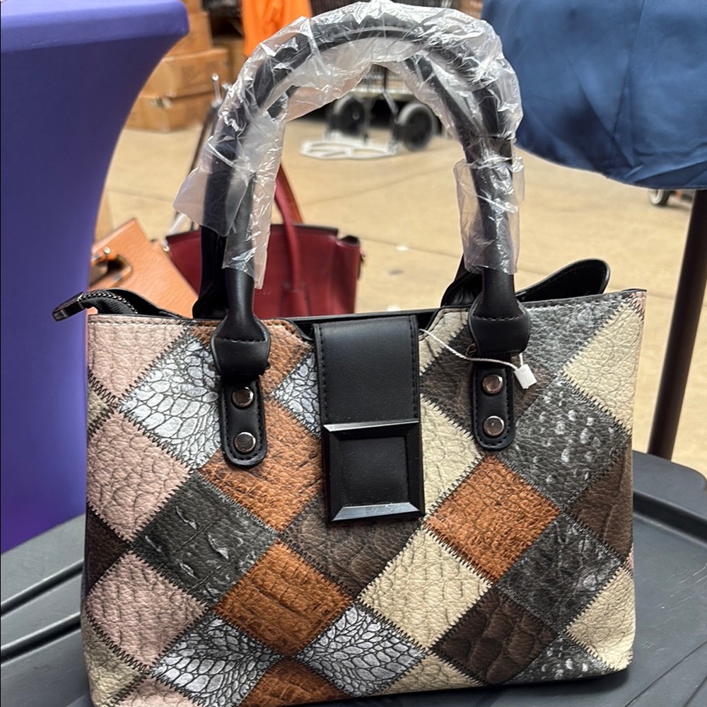 Patchwork Leather Tote Bag